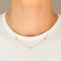 vattentät blommor halsband i förgyllt stål - OCEANA