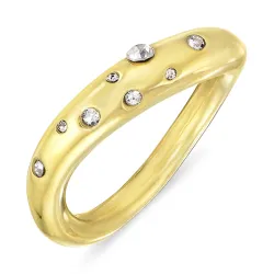 vattentät zirkon ring i förgyllt stål - OCEANA