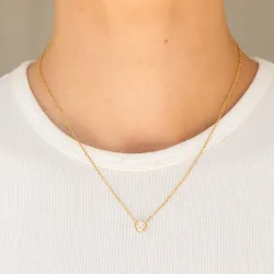 vattentät zirkon halskedja med berlocker i förgyllt stål - OCEANA