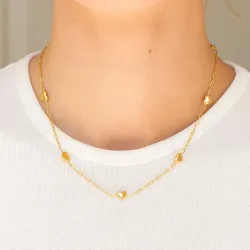 vattentät hjärta halsband i förgyllt stål - OCEANA