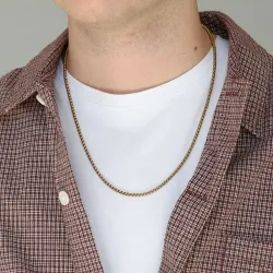 vattentät halsband i förgyllt stål 55 cm x 3 mm  - OCEANA