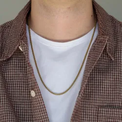 vattentät halsband i förgyllt stål 60 cm x 3 mm  - OCEANA