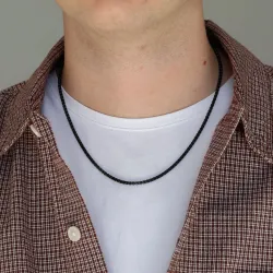 vattentät halsband i svart stål 50 cm x 3 mm  - OCEANA