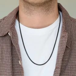 vattentät halsband i svart stål 60 cm x 3 mm  - OCEANA