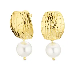 vattentät pärla örhängen i förgyllt stål - OCEANA