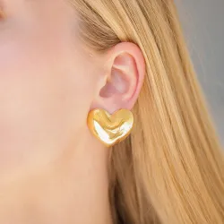 vattentät hjärta örhängen i förgyllt stål - OCEANA