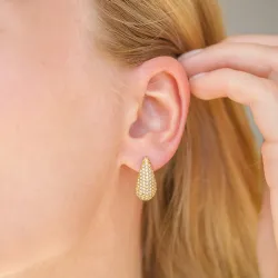 vattentät droppe zirkon örhängen i förgyllt stål - OCEANA