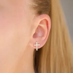 vattentät kors kedja örhängen i förgyllt stål - OCEANA