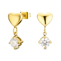 vattentät hjärta örhängen i förgyllt stål - OCEANA