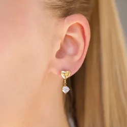 vattentät hjärta örhängen i förgyllt stål - OCEANA