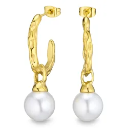 vattentät pärla halvcreol i förgyllt stål - OCEANA