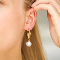 vattentät pärla halvcreol i förgyllt stål - OCEANA