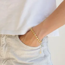 vattentät zirkon armband i förgyllt stål - OCEANA