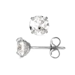 6 mm vattentät solitäreörhängestift i stål - OCEANA