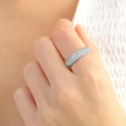 vattentät zirkon ring i stål - OCEANA