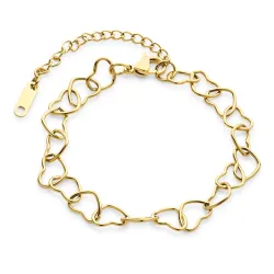 vattentät armband i förgyllt stål 17,5 + 5 cm x 7,6 mm  - OCEANA