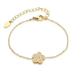 vattentät blommor armband i förgyllt stål - OCEANA