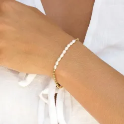 vattentät armband i förgyllt stål 17 cm x 3,8 mm  - OCEANA