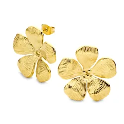 vattentät blommor örhängen i förgyllt stål - OCEANA