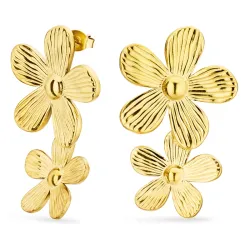 vattentät blommor örhängen i förgyllt stål - OCEANA