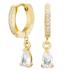 vattentät zirkon creol i förgyllt stål - OCEANA