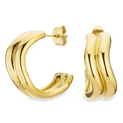 vattentät örhängen i förgyllt stål - OCEANA