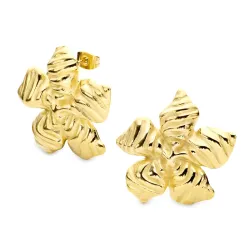 vattentät blommor örhängen i förgyllt stål - OCEANA