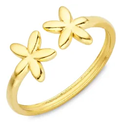 vattentät blommor ring i förgyllt stål - OCEANA