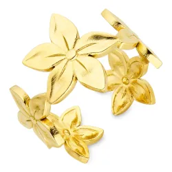 vattentät blommor justerbar ring i förgyllt stål - OCEANA