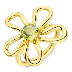 vattentät blommor grön ring i förgyllt stål - OCEANA