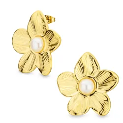 vattentät blommor örhängen i förgyllt stål - OCEANA