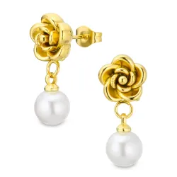 vattentät blommor örhängen i förgyllt stål - OCEANA