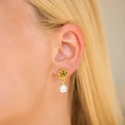 vattentät blommor örhängen i förgyllt stål - OCEANA