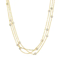 vattentät zirkon halsband i förgyllt stål - OCEANA