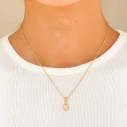 vattentät zirkon halsband i förgyllt stål - OCEANA