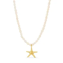 vattentät sjöstjärna halsband i förgyllt stål - OCEANA