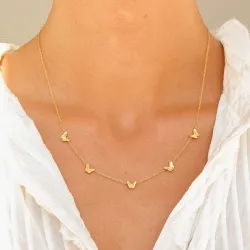 vattentät fjäril halsband i förgyllt stål - OCEANA