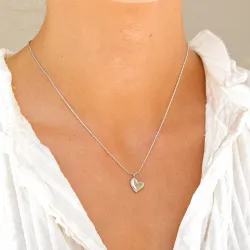 vattentät hjärta halsband i stål - OCEANA