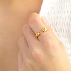 vattentät ring i förgyllt stål - OCEANA