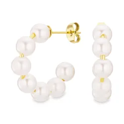 vattentät pärla örhängen i förgyllt stål - OCEANA