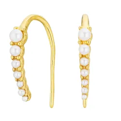 vattentät pärla örhängen i förgyllt stål - OCEANA