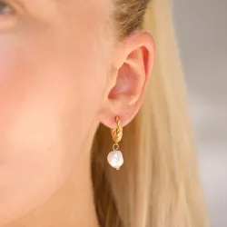 vattentät pärla halvcreol i förgyllt stål - OCEANA