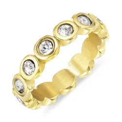 vattentät zirkon ring i förgyllt stål - OCEANA