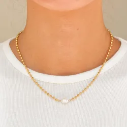 vattentät halsband i förgyllt stål - OCEANA