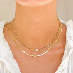 vattentät halsband i förgyllt stål - OCEANA