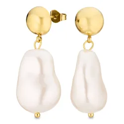 vattentät pärla örhängen i förgyllt stål - OCEANA