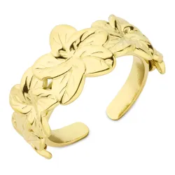 vattentät blommor ring i förgyllt stål - OCEANA