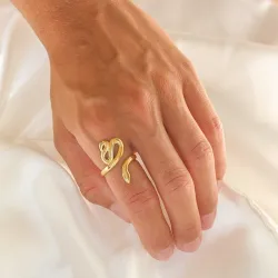 vattentät ormar ring i förgyllt stål - OCEANA