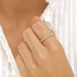 vattentät zirkon ring i förgyllt stål - OCEANA