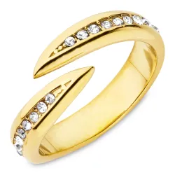 vattentät zirkon ring i förgyllt stål - OCEANA